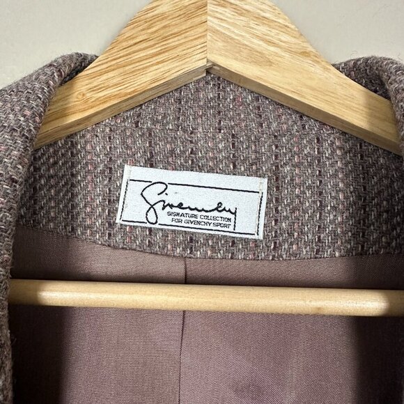 Givenchy Blazer Jacket Single Breasted Longline Wool Silk Tan Brown Women's 8 - Picture 2 of 4